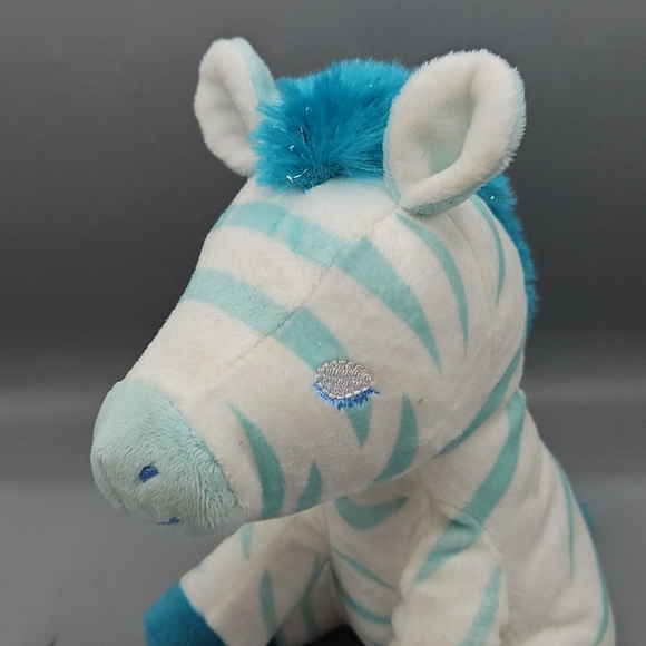 Hallmark Blue Magnetic Kissing Zebra Plush 7" Sewn Eyes Baby Lovey Stuffed - Picture 10 of 10